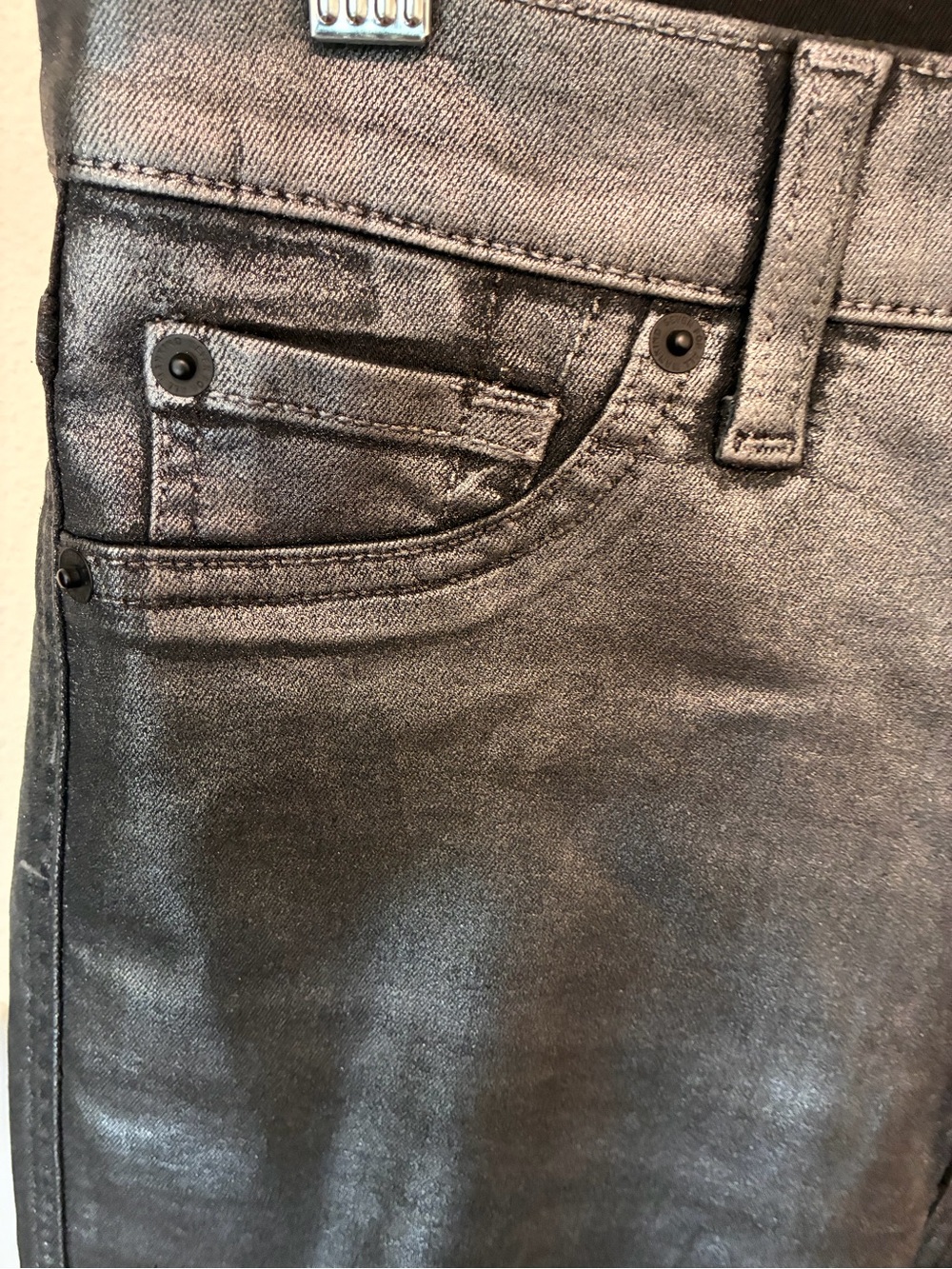 7 for All Mankind Metallic Slim Jeans - Picture 14 of 16